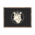 Sacred Heart Woven Blanket – Religious Heart & Cross Throw