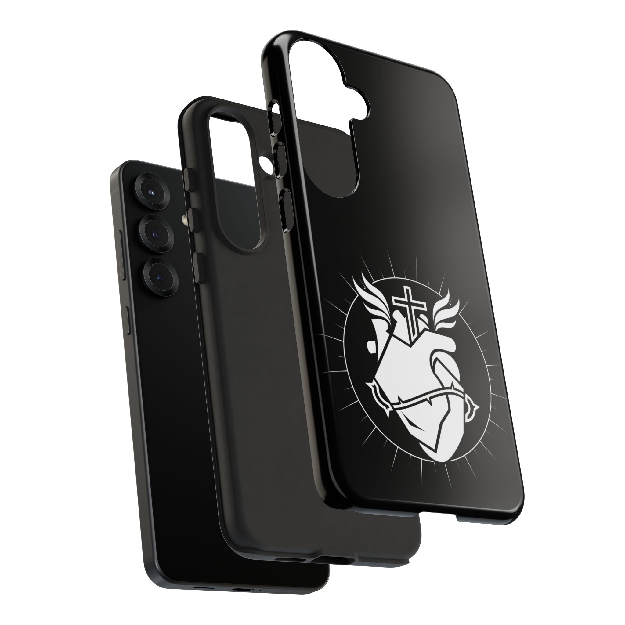 Sacred Heart Cross Phone Case — Faith-Inspired Christian Armor for iPhone