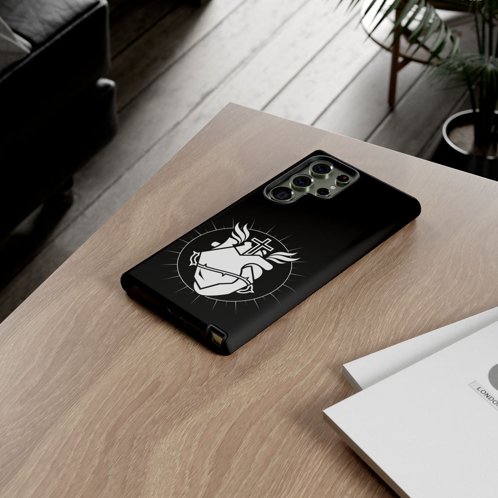 Sacred Heart Cross Phone Case — Faith-Inspired Christian Armor for iPhone