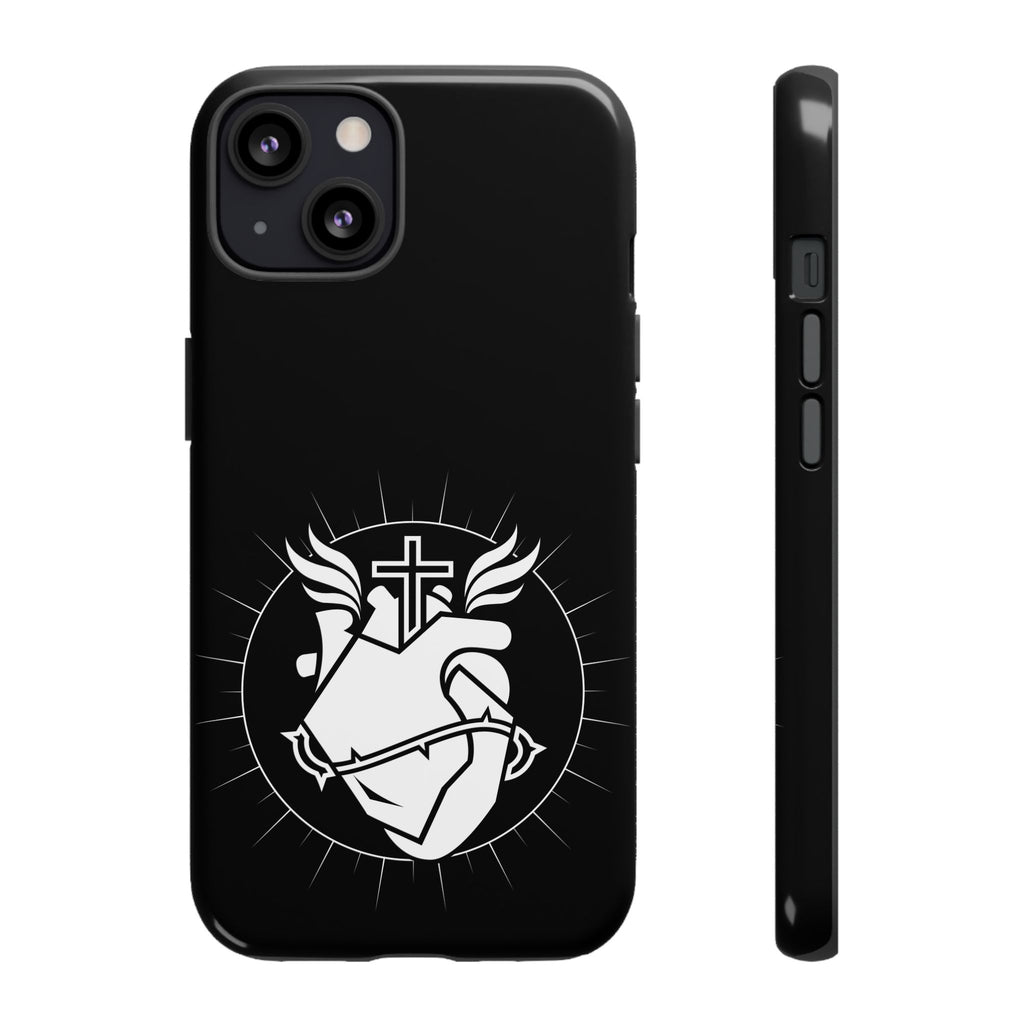 Sacred Heart Cross Phone Case — Faith-Inspired Christian Armor for iPhone