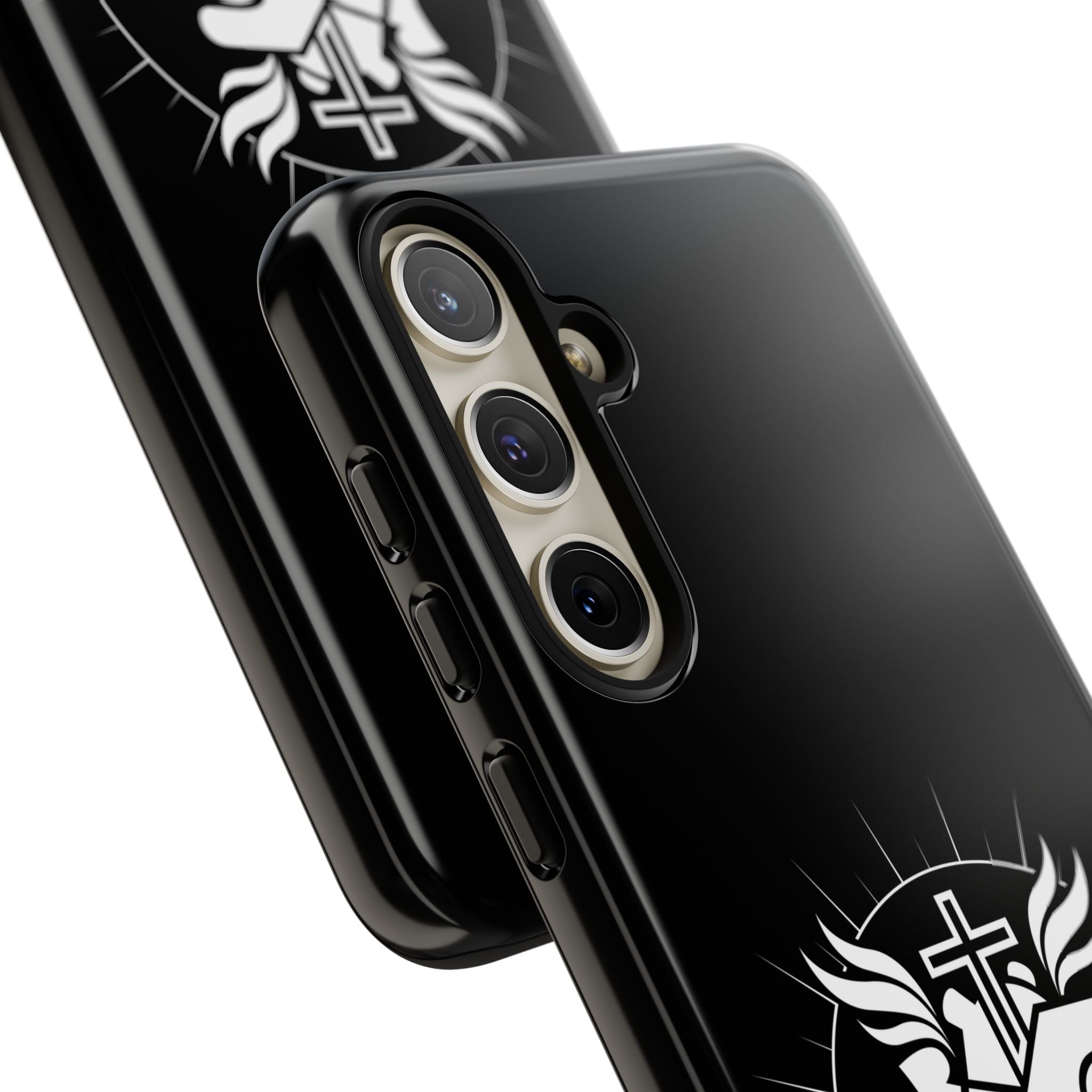 Sacred Heart Cross Phone Case — Faith-Inspired Christian Armor for iPhone