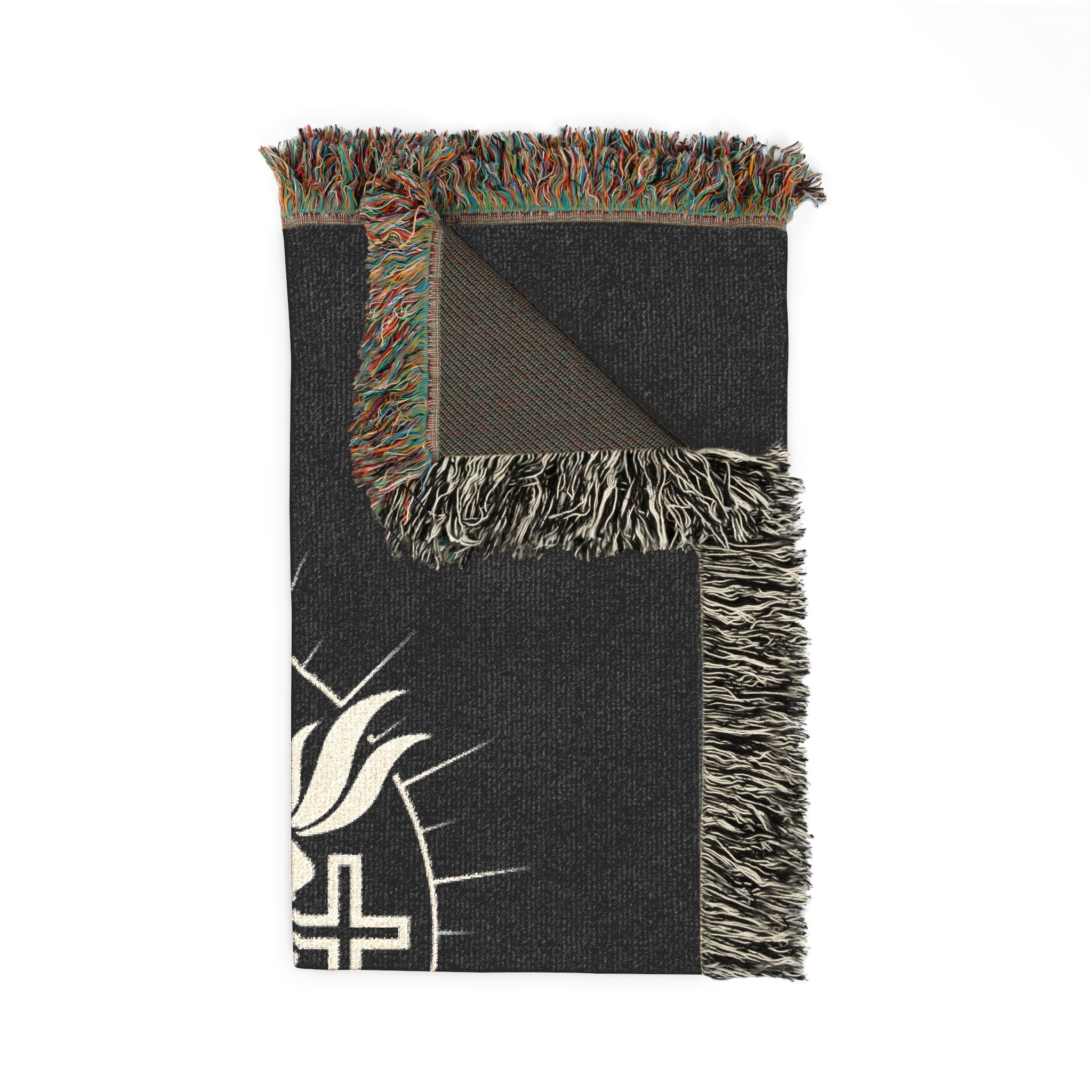 Sacred Heart Woven Blanket – Religious Heart & Cross Throw
