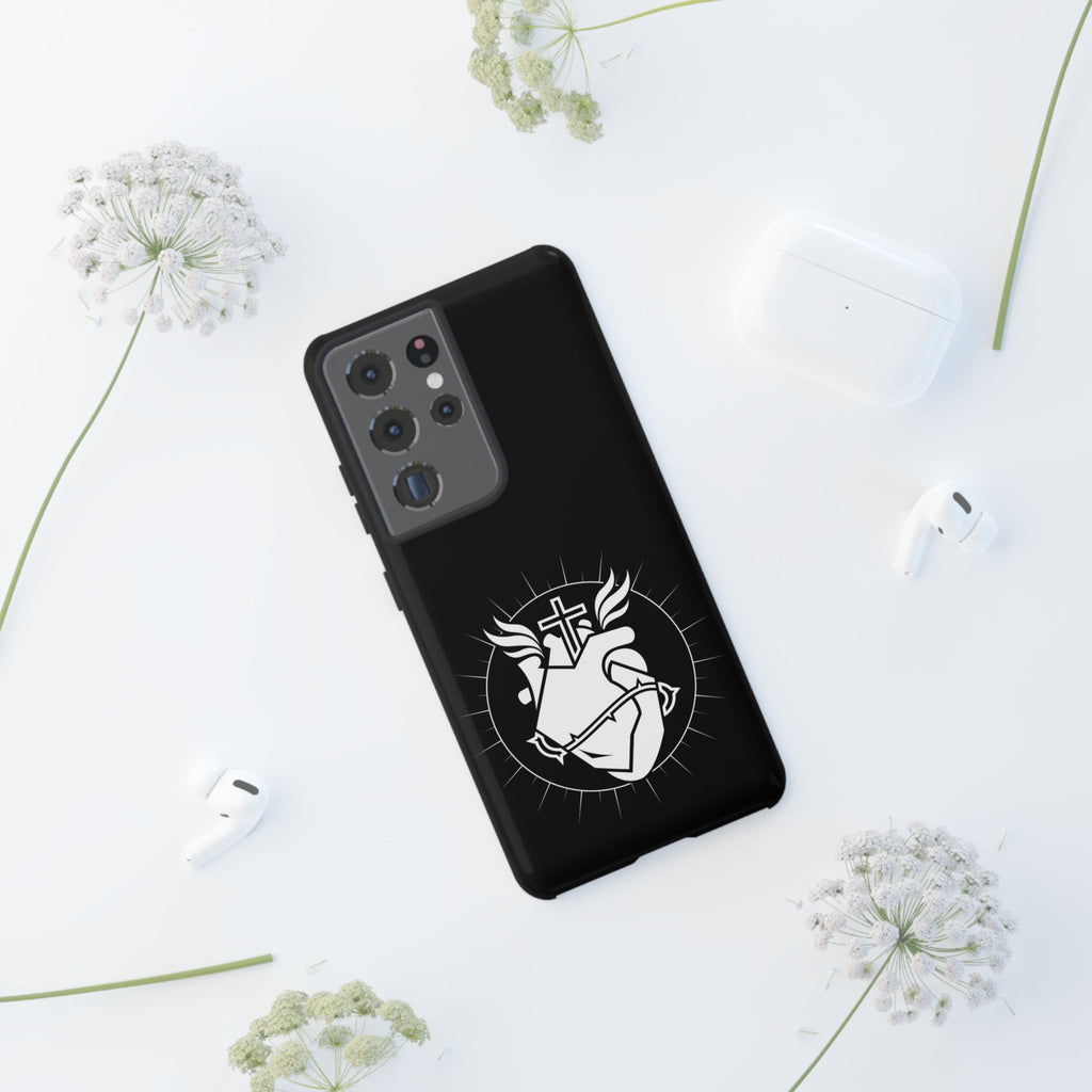 Sacred Heart Cross Phone Case — Faith-Inspired Christian Armor for iPhone