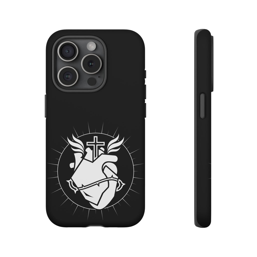 Sacred Heart Cross Phone Case — Faith-Inspired Christian Armor for iPhone