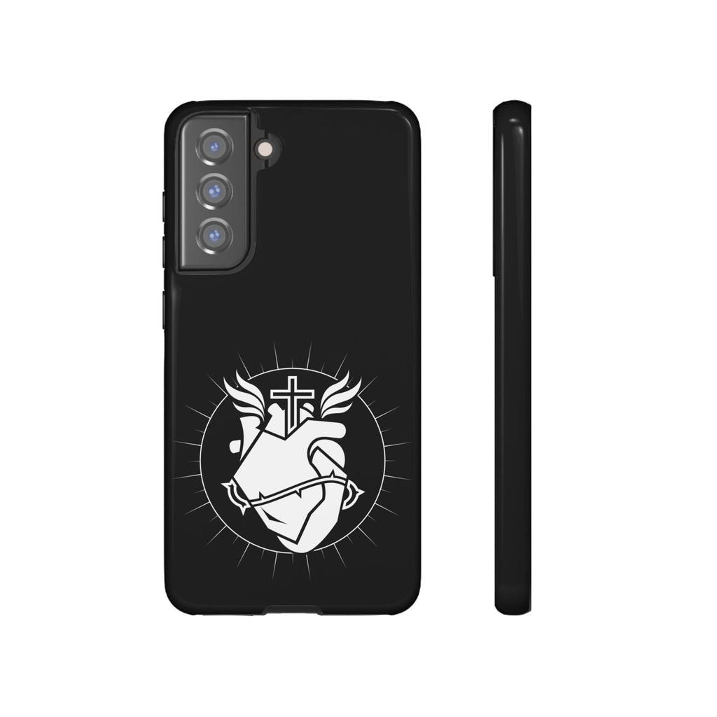 Sacred Heart Cross Phone Case — Faith-Inspired Christian Armor for iPhone