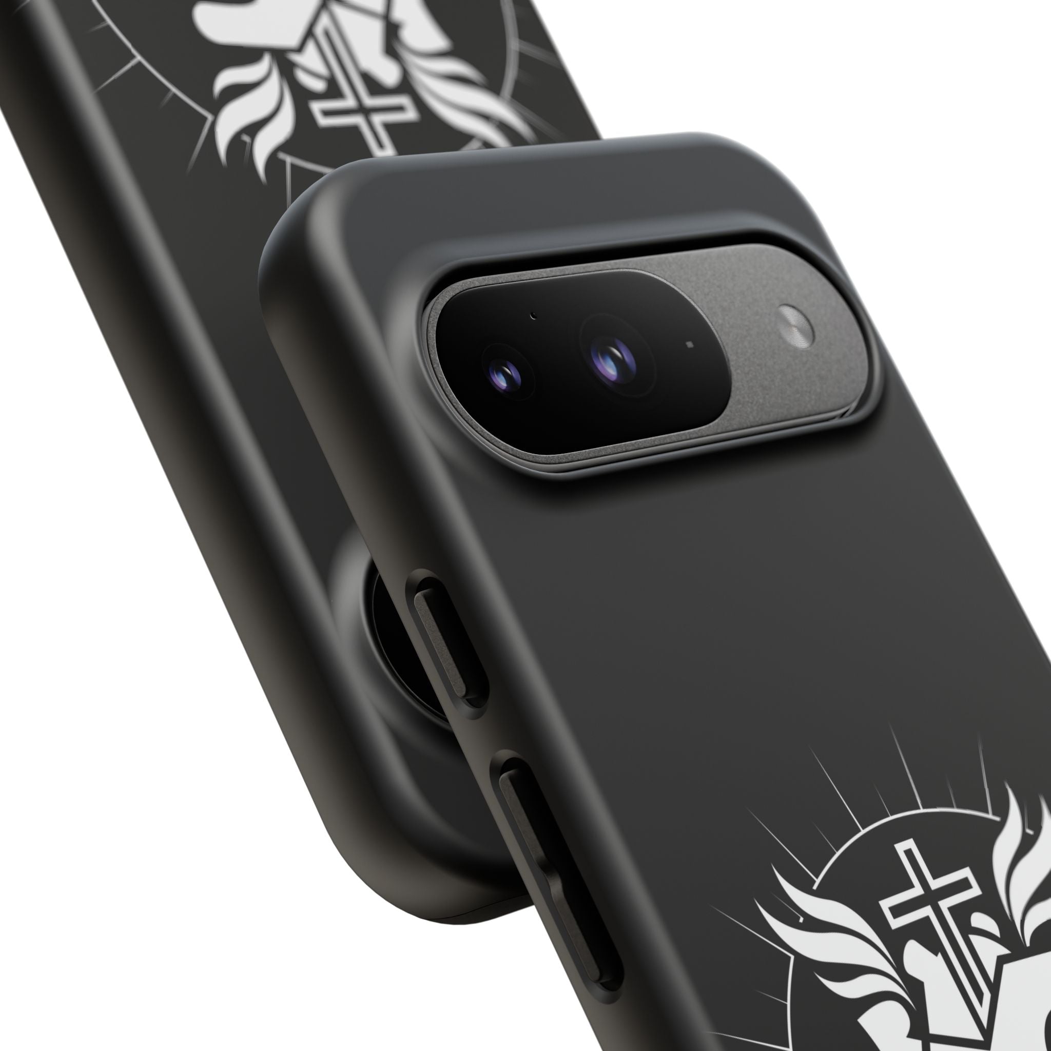 Sacred Heart Cross Phone Case — Faith-Inspired Christian Armor for iPhone