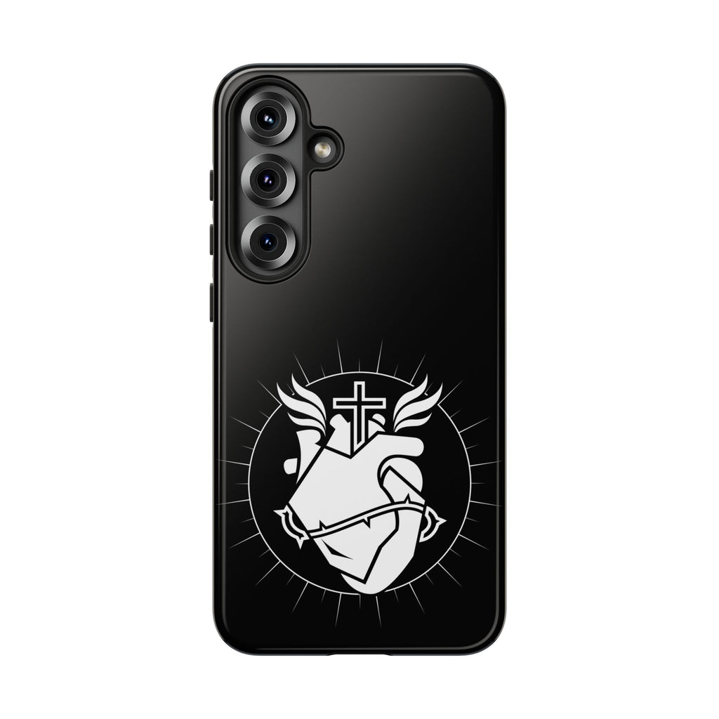 Sacred Heart Cross Phone Case — Faith-Inspired Christian Armor for iPhone