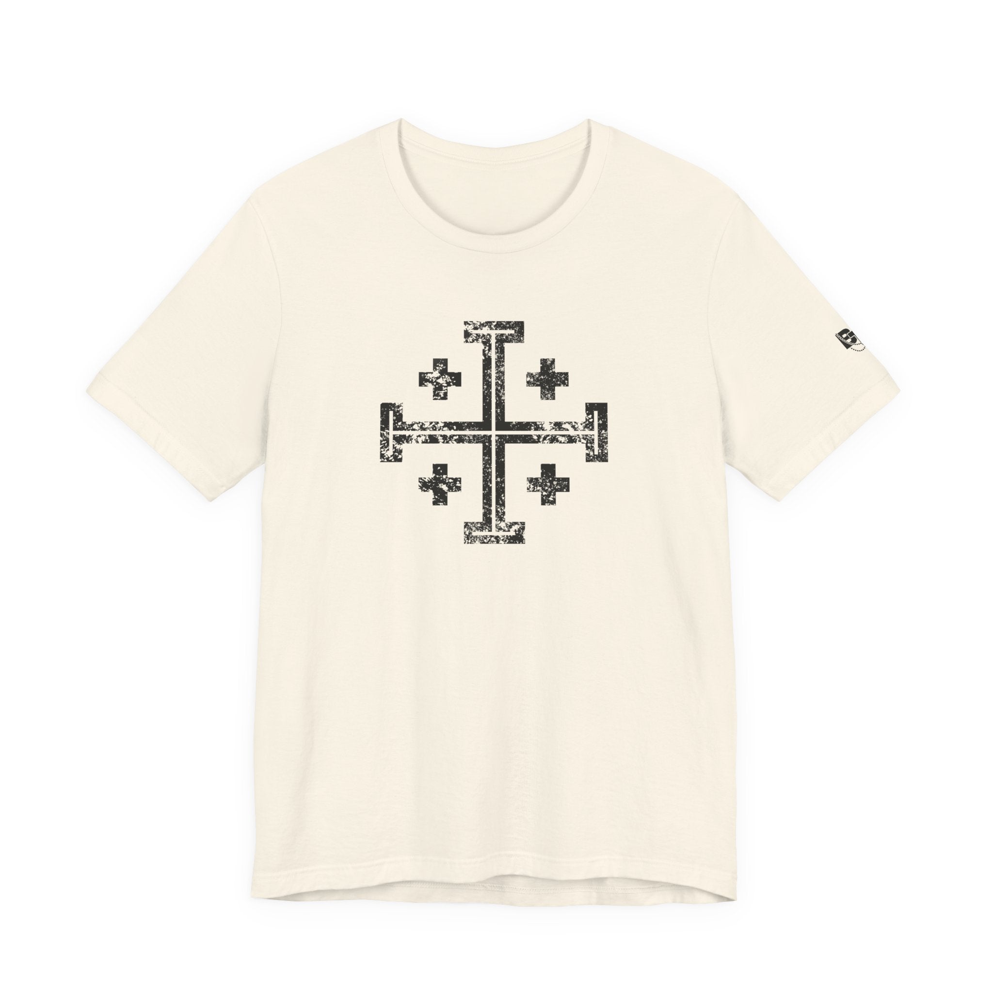 Jerusalem Cross T‑Shirt — Distressed Christian Cross Graphic Tee