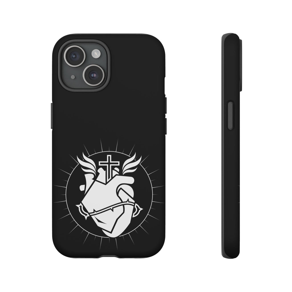 Sacred Heart Cross Phone Case — Faith-Inspired Christian Armor for iPhone