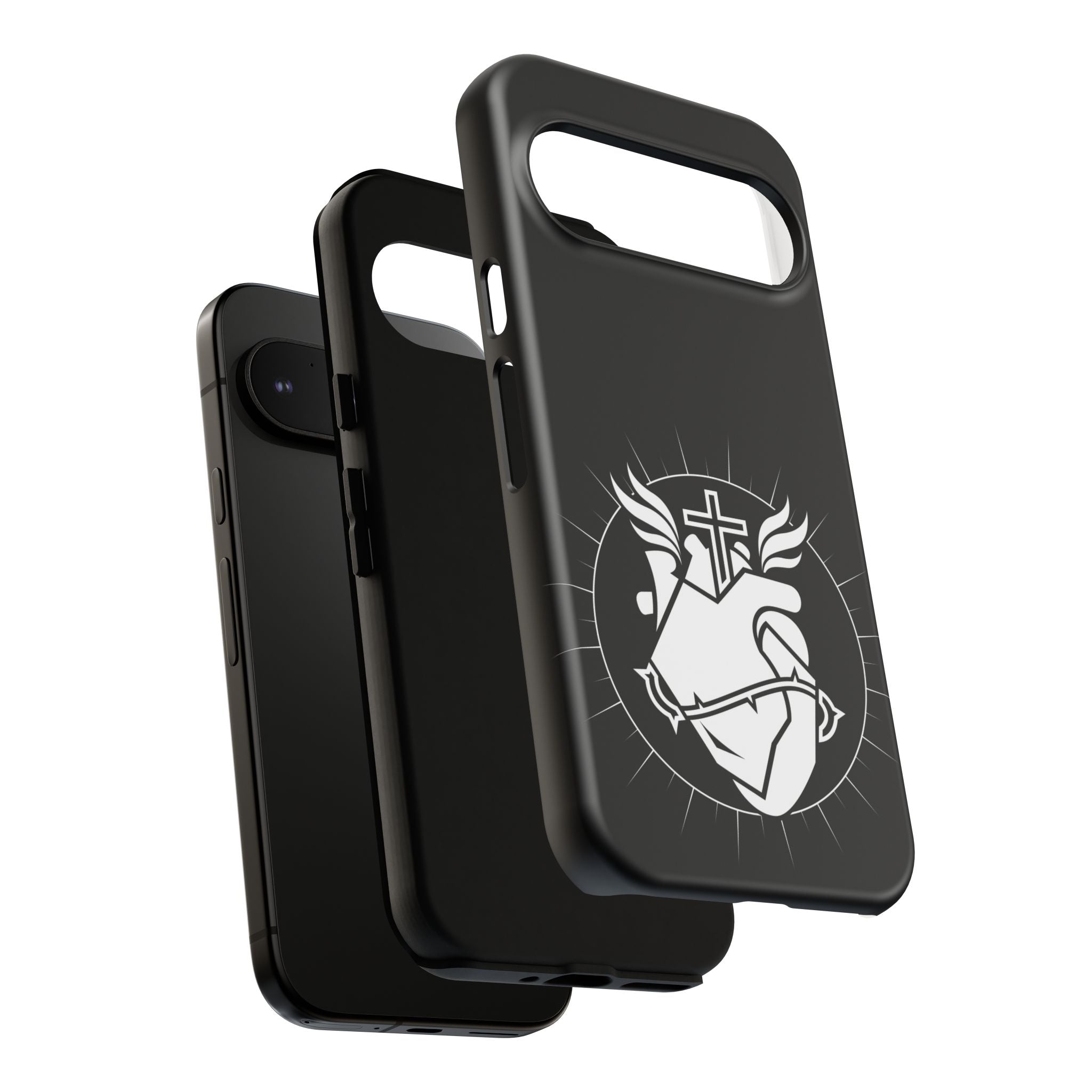 Sacred Heart Cross Phone Case — Faith-Inspired Christian Armor for iPhone