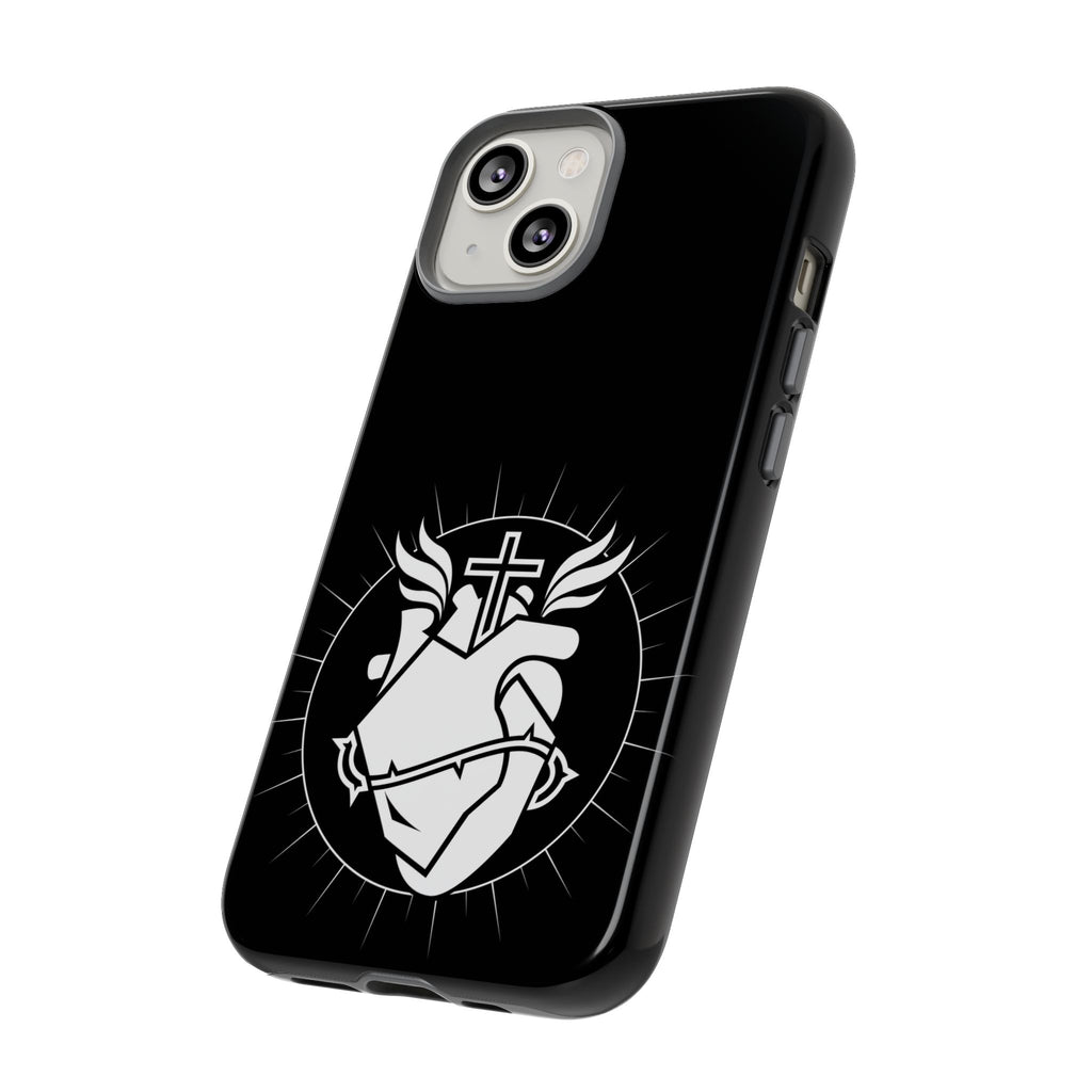 Sacred Heart Cross Phone Case — Faith-Inspired Christian Armor for iPhone