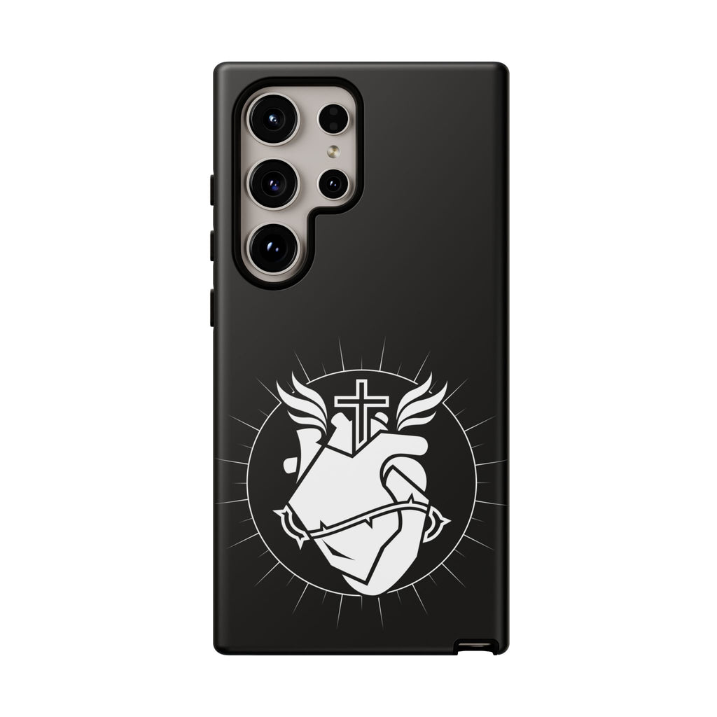 Sacred Heart Cross Phone Case — Faith-Inspired Christian Armor for iPhone