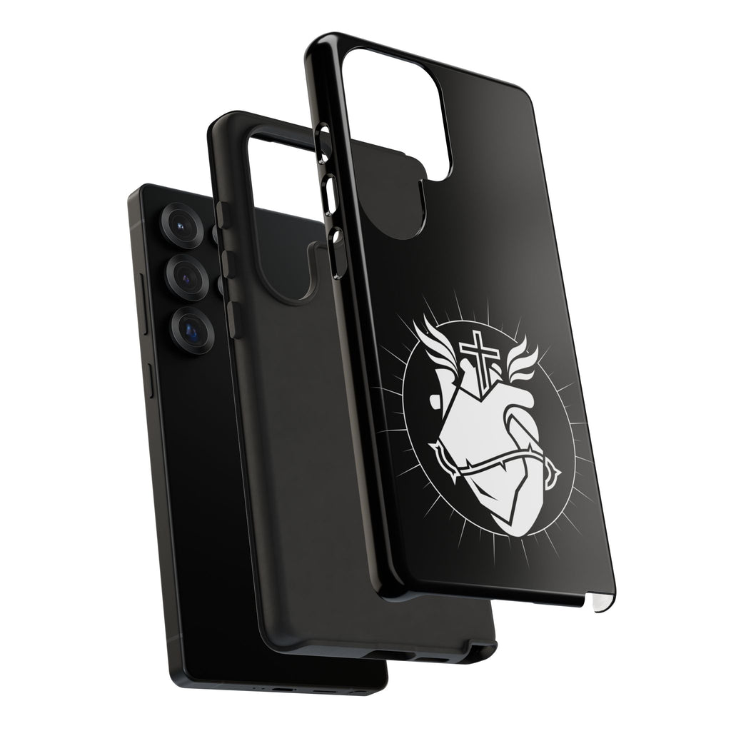 Sacred Heart Cross Phone Case — Faith-Inspired Christian Armor for iPhone
