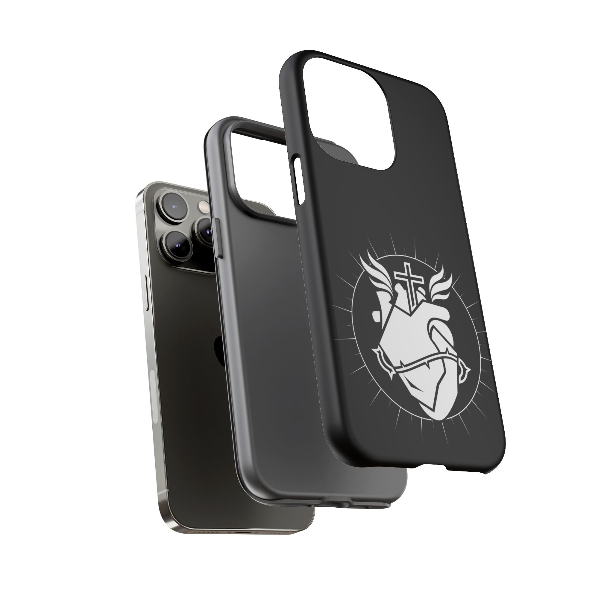 Sacred Heart Cross Phone Case — Faith-Inspired Christian Armor for iPhone