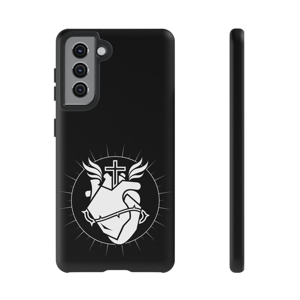 Sacred Heart Cross Phone Case — Faith-Inspired Christian Armor for iPhone