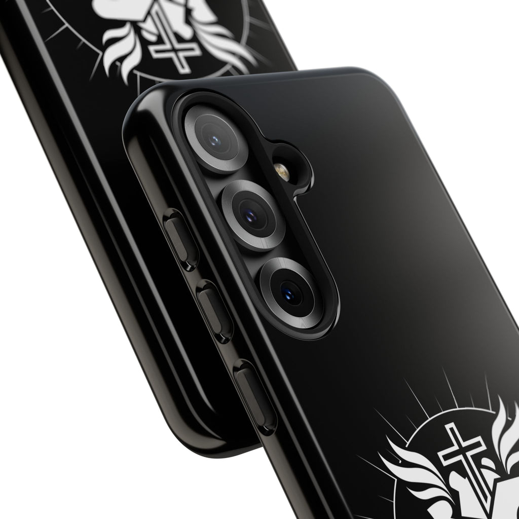 Sacred Heart Cross Phone Case — Faith-Inspired Christian Armor for iPhone
