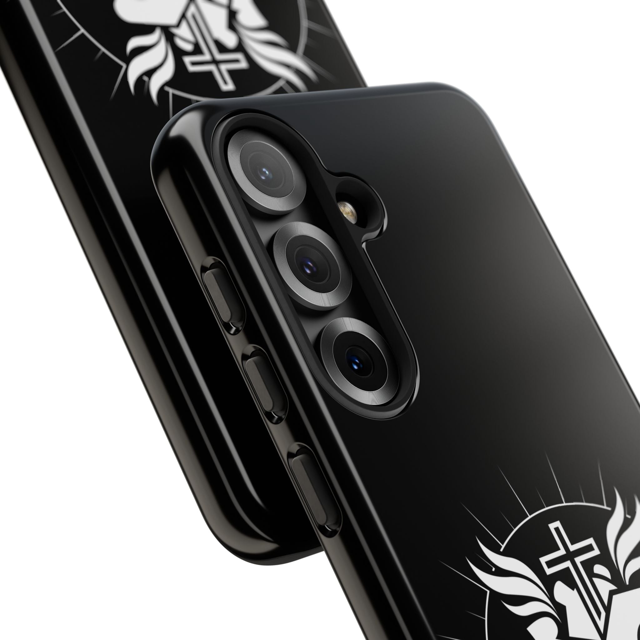 Sacred Heart Cross Phone Case — Faith-Inspired Christian Armor for iPhone