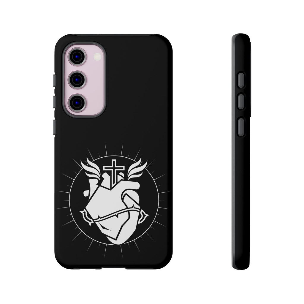 Sacred Heart Cross Phone Case — Faith-Inspired Christian Armor for iPhone