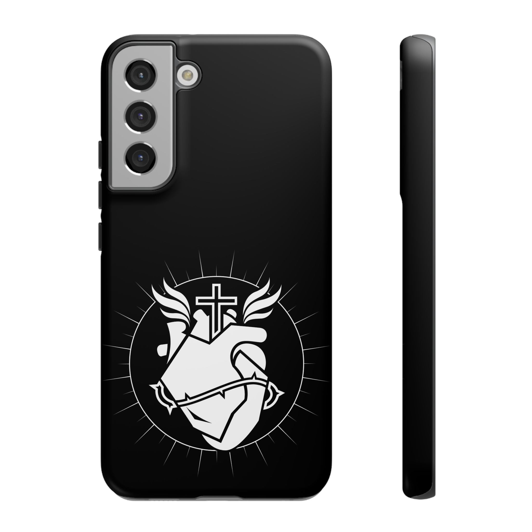 Sacred Heart Cross Phone Case — Faith-Inspired Christian Armor for iPhone