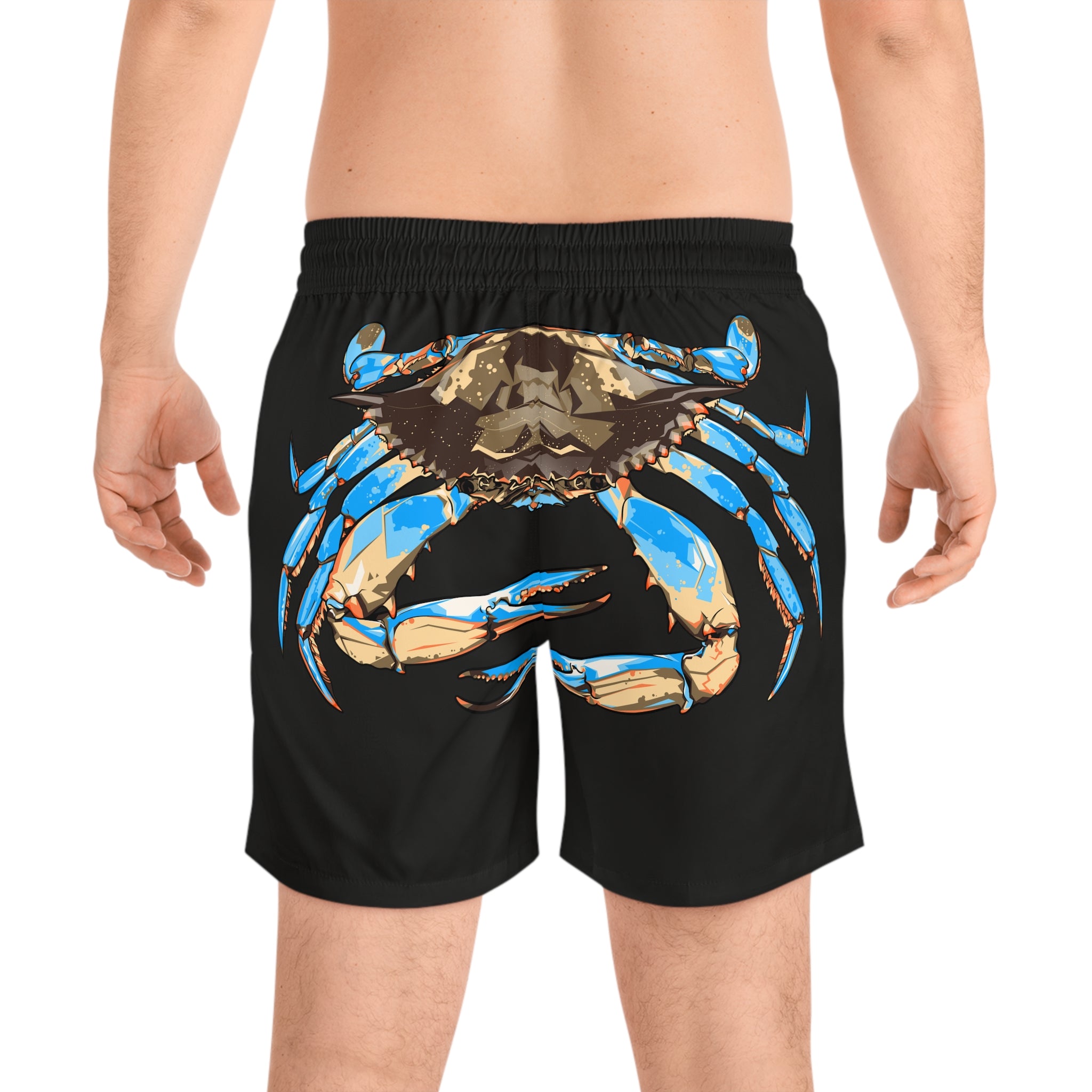 Blue Crab Graphic Swim Shorts Black