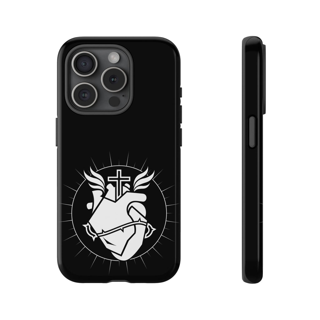 Sacred Heart Cross Phone Case — Faith-Inspired Christian Armor for iPhone