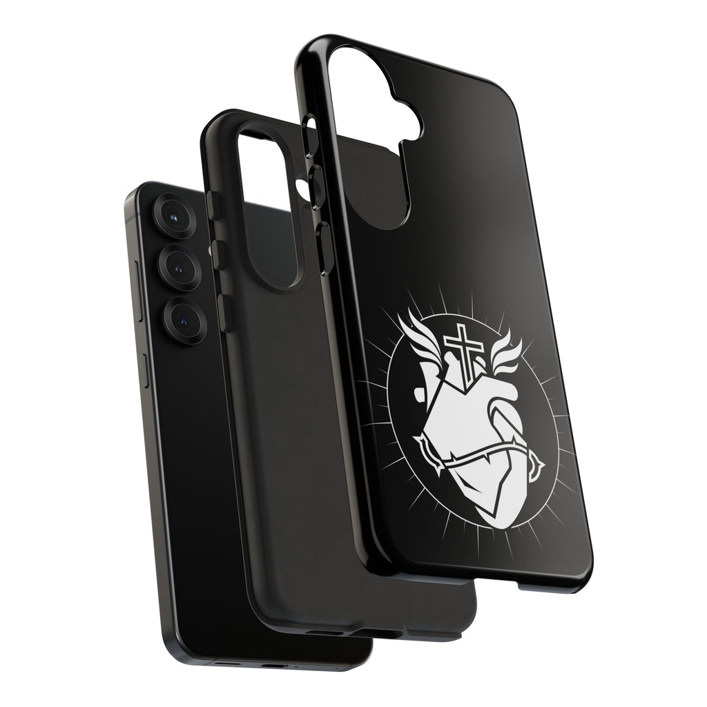 Sacred Heart Cross Phone Case — Faith-Inspired Christian Armor for iPhone