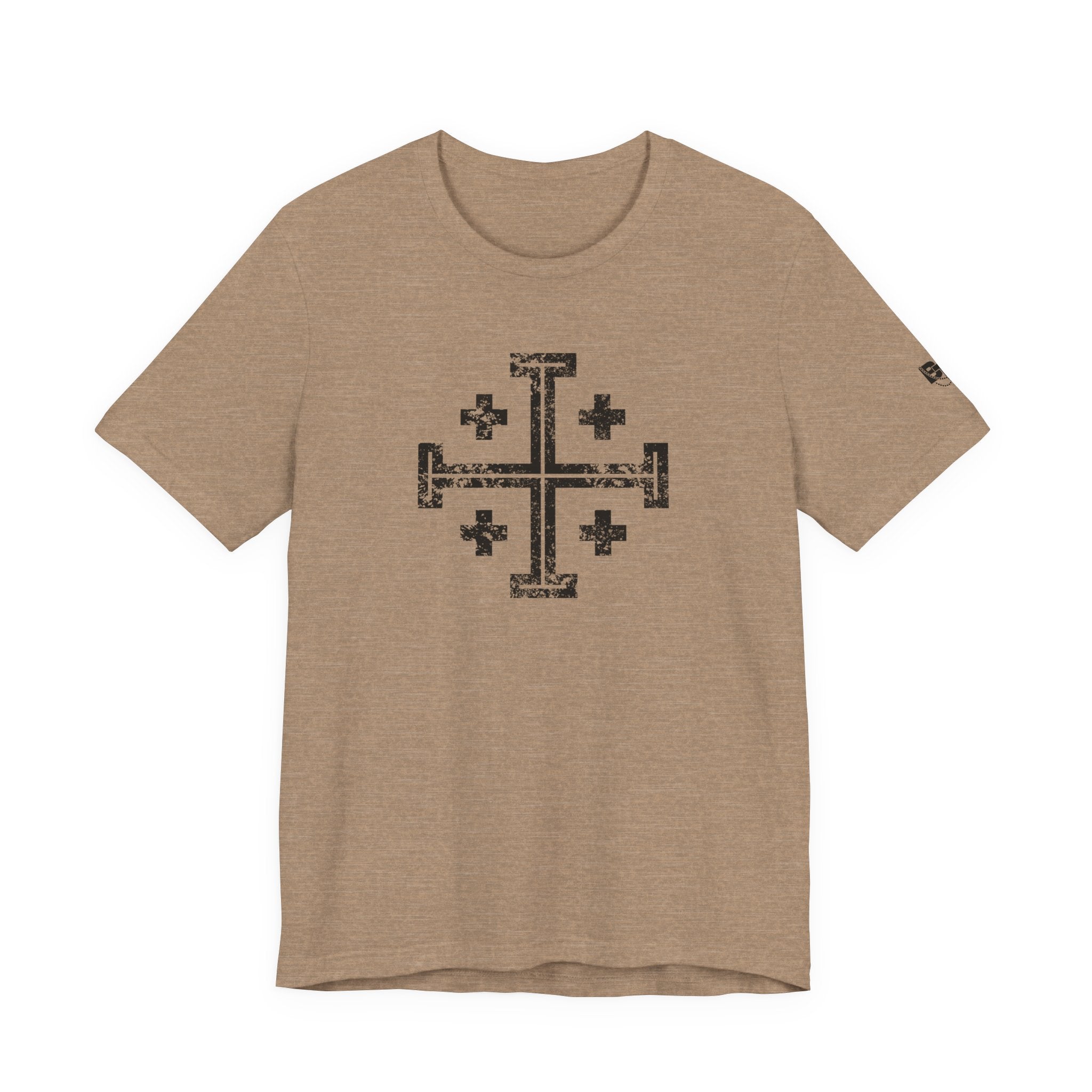 Jerusalem Cross T‑Shirt — Distressed Christian Cross Graphic Tee