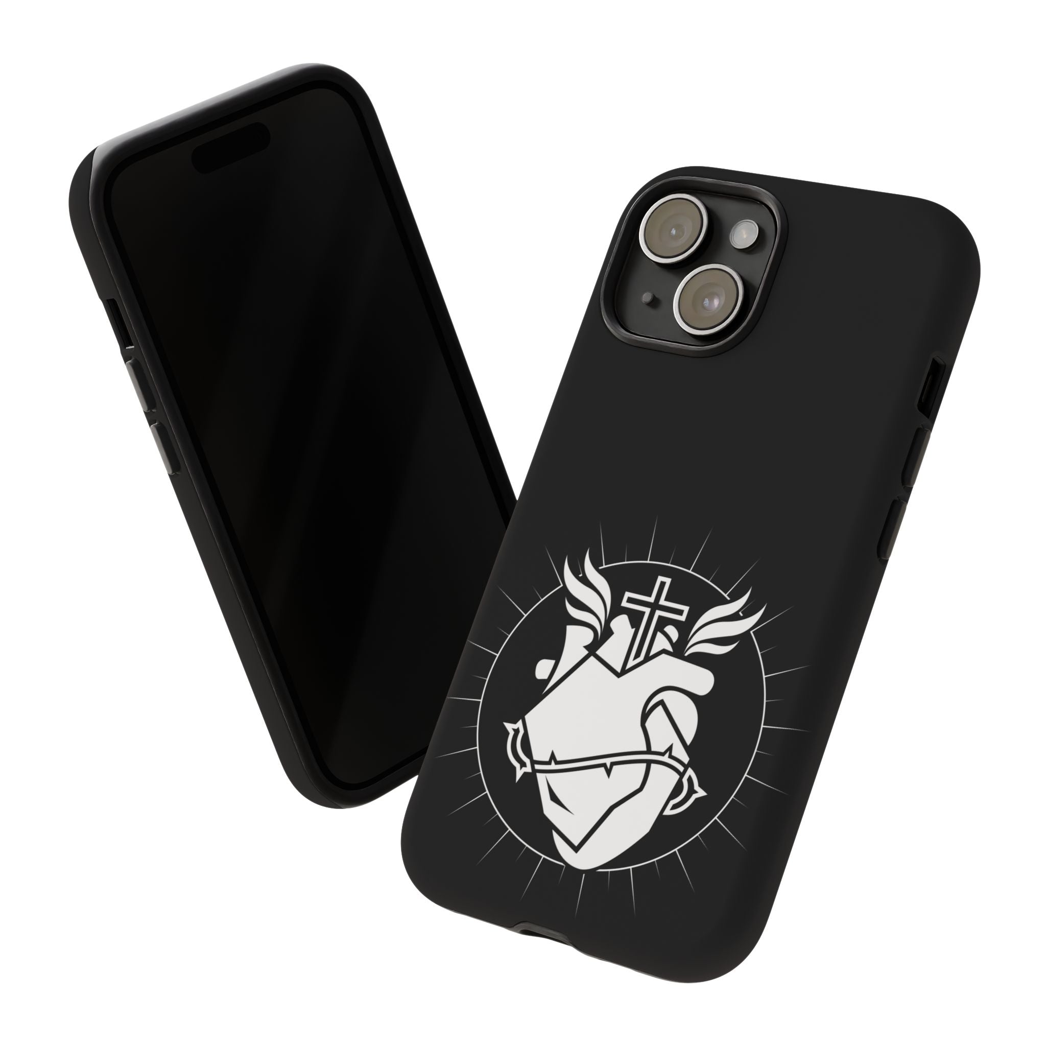 Sacred Heart Cross Phone Case — Faith-Inspired Christian Armor for iPhone