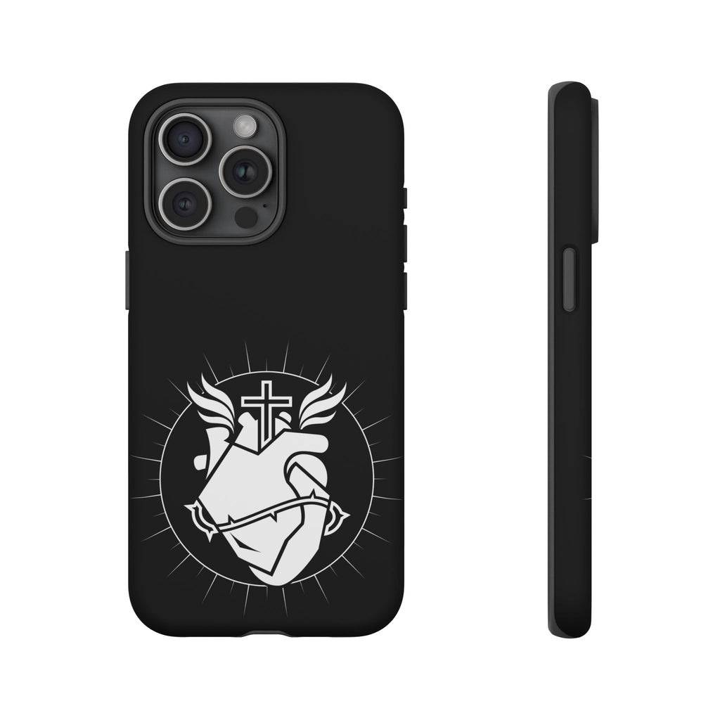 Sacred Heart Cross Phone Case — Faith-Inspired Christian Armor for iPhone