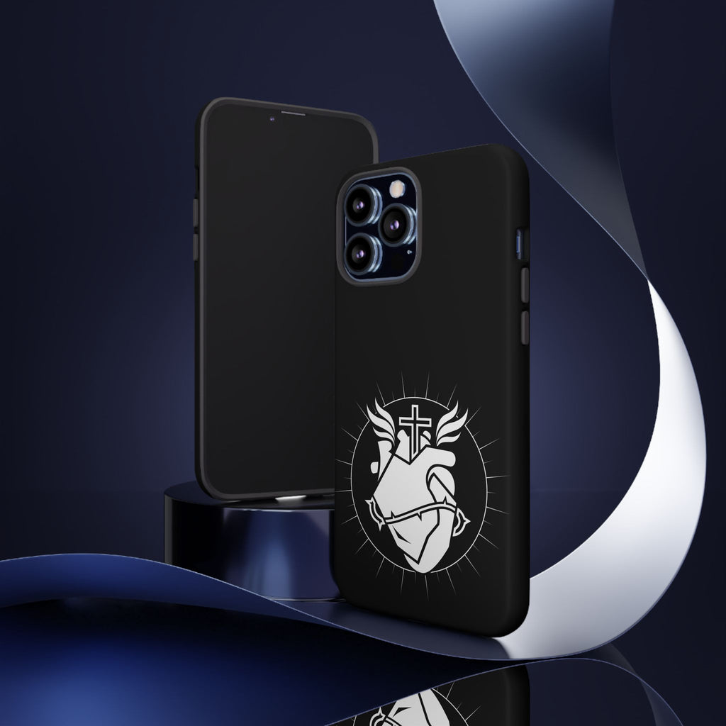 Sacred Heart Cross Phone Case — Faith-Inspired Christian Armor for iPhone