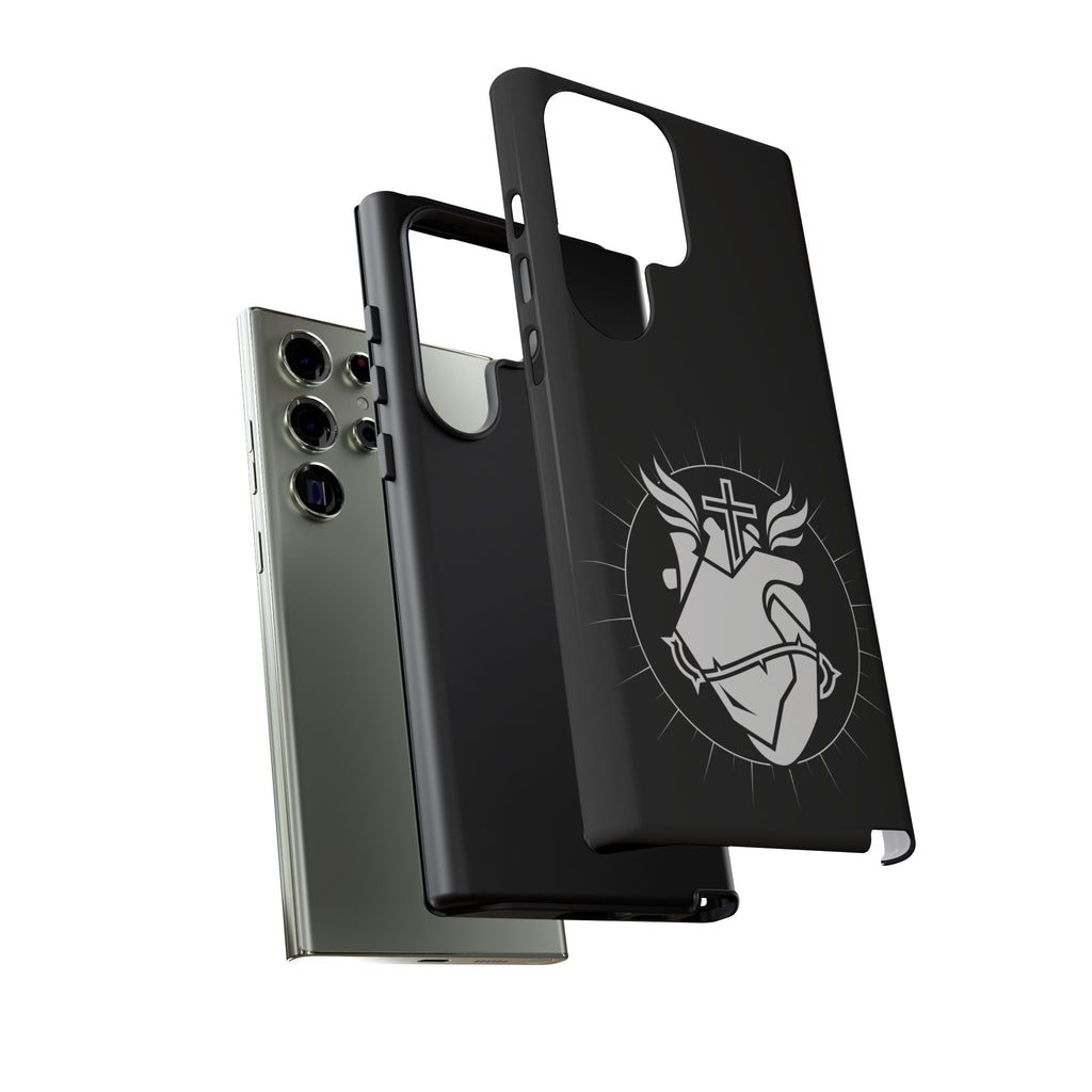 Sacred Heart Cross Phone Case — Faith-Inspired Christian Armor for iPhone