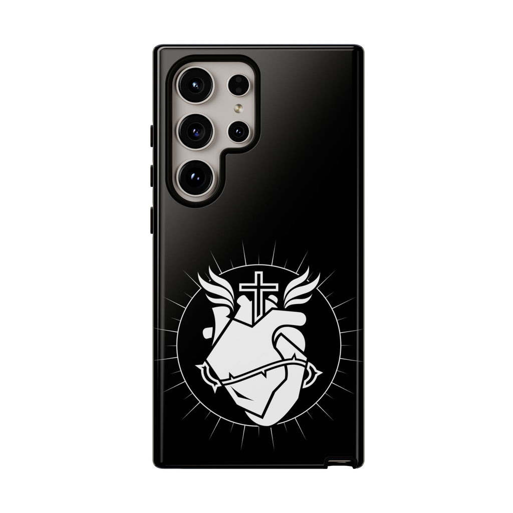 Sacred Heart Cross Phone Case — Faith-Inspired Christian Armor for iPhone