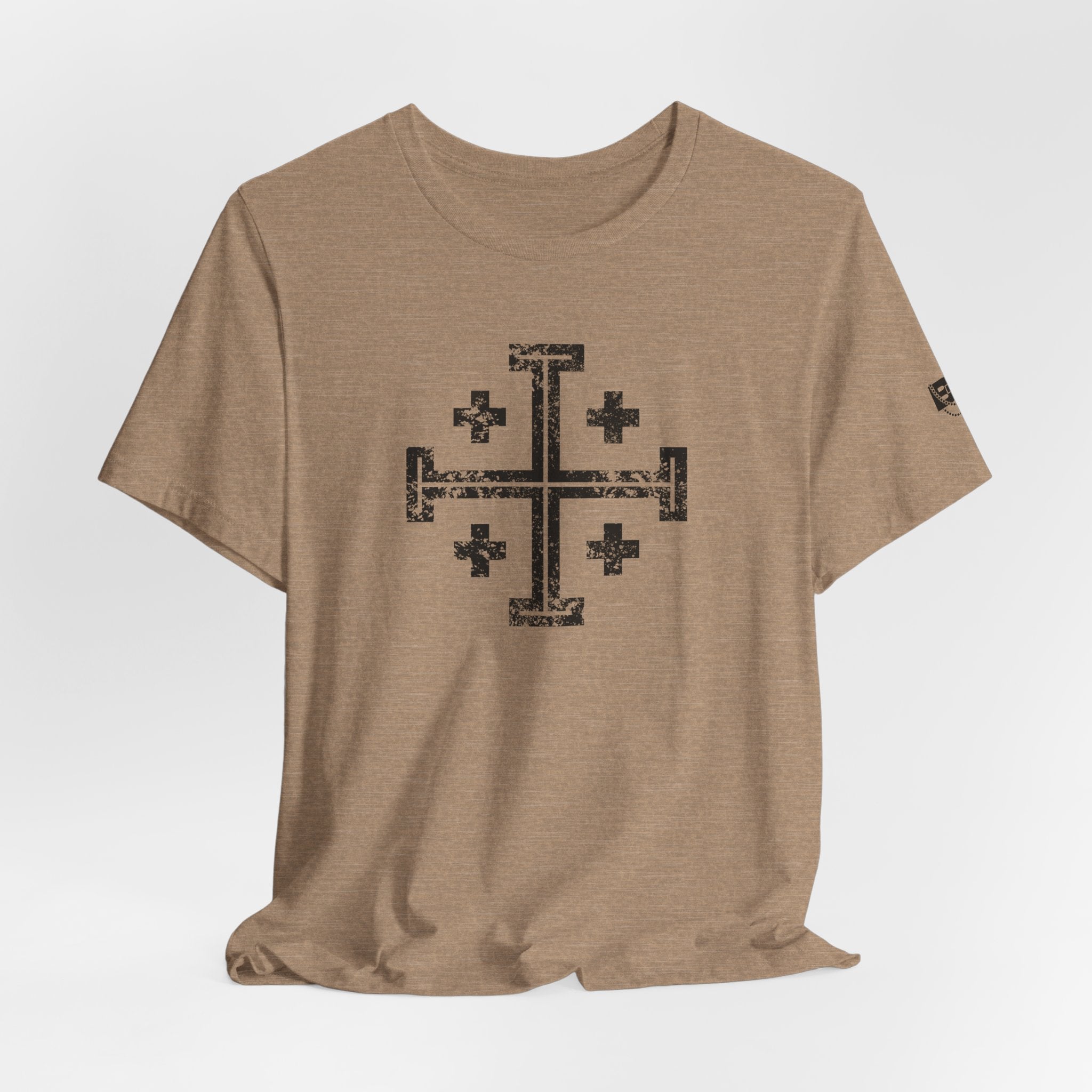 Jerusalem Cross T‑Shirt — Distressed Christian Cross Graphic Tee