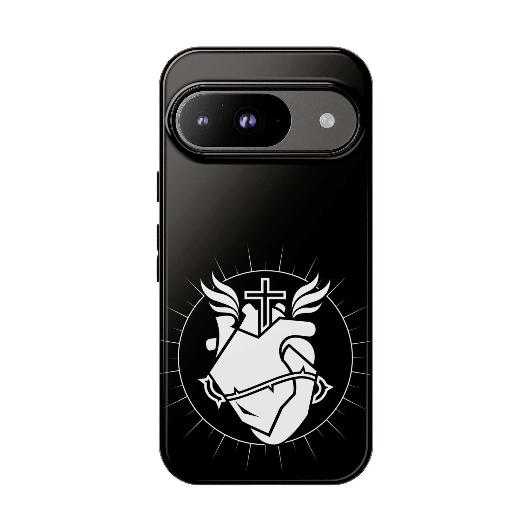 Sacred Heart Cross Phone Case — Faith-Inspired Christian Armor for iPhone