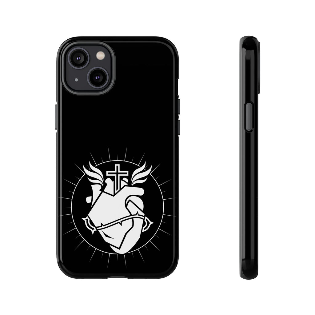 Sacred Heart Cross Phone Case — Faith-Inspired Christian Armor for iPhone