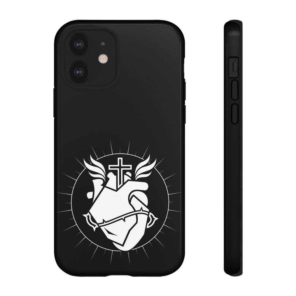 Sacred Heart Cross Phone Case — Faith-Inspired Christian Armor for iPhone