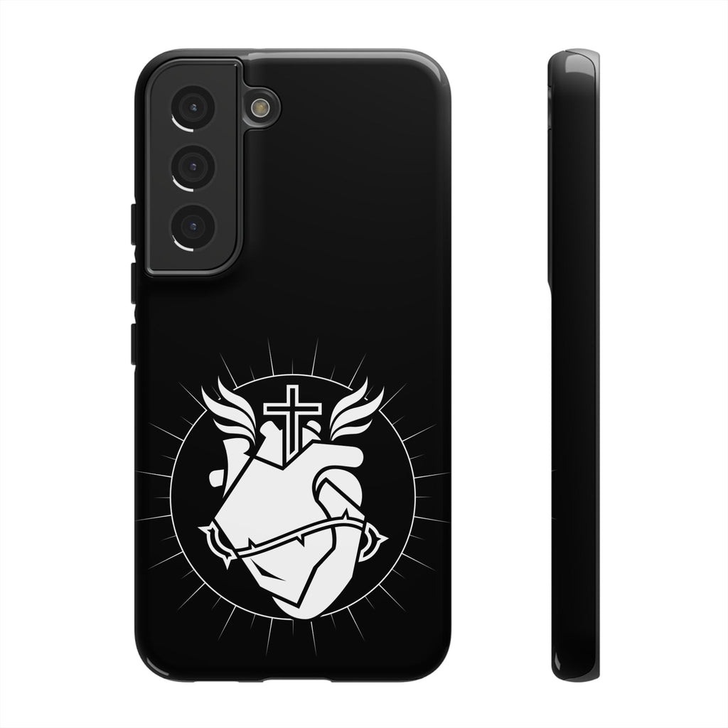 Sacred Heart Cross Phone Case — Faith-Inspired Christian Armor for iPhone
