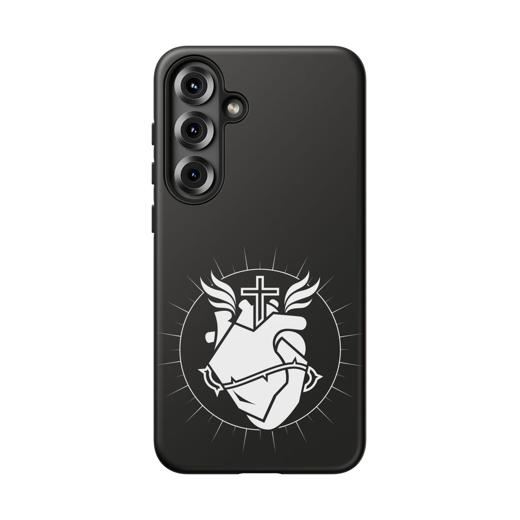Sacred Heart Cross Phone Case — Faith-Inspired Christian Armor for iPhone