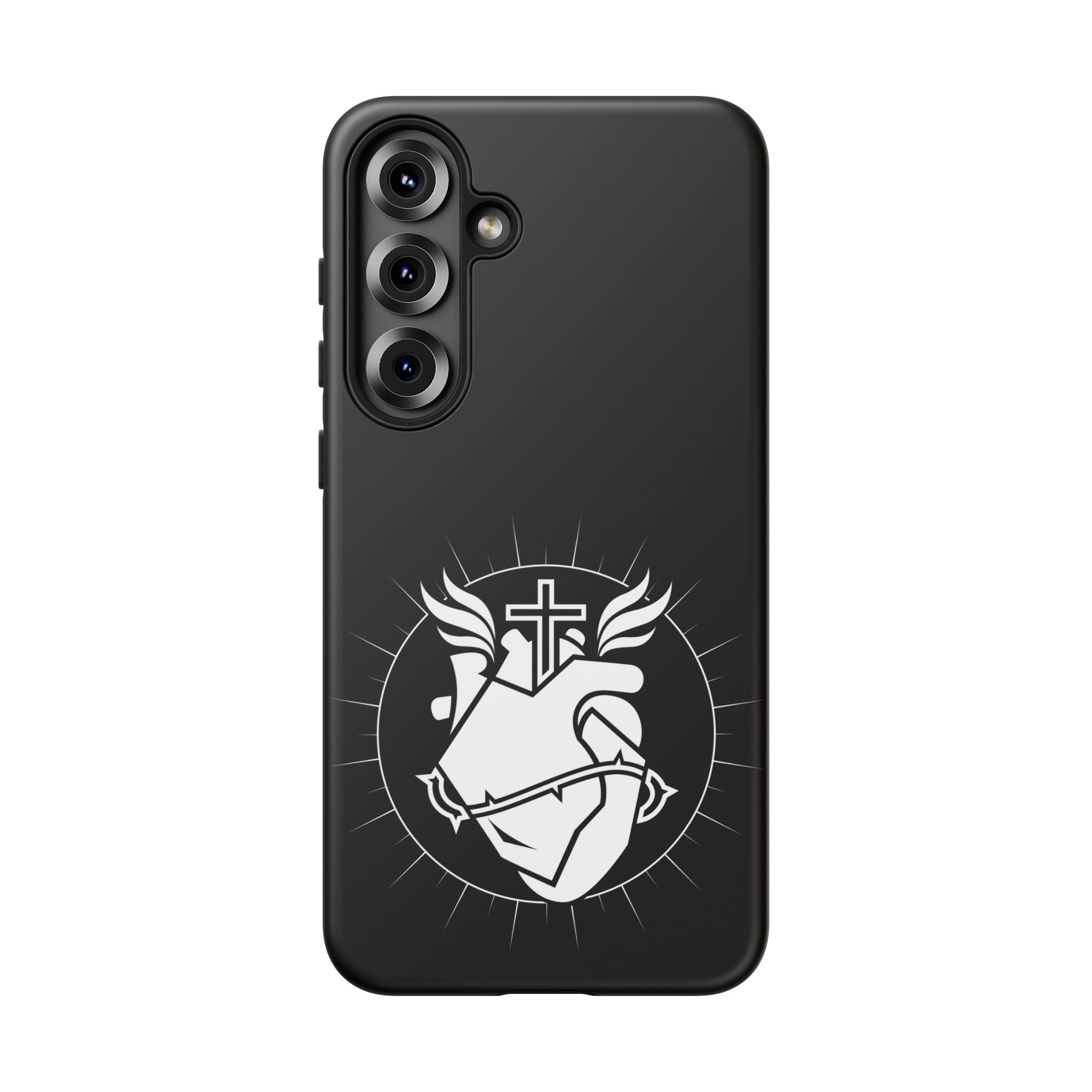 Sacred Heart Cross Phone Case — Faith-Inspired Christian Armor for iPhone