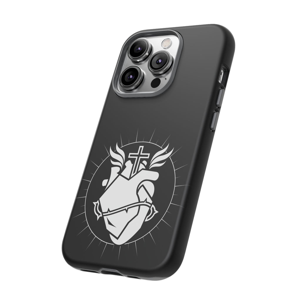 Sacred Heart Cross Phone Case — Faith-Inspired Christian Armor for iPhone