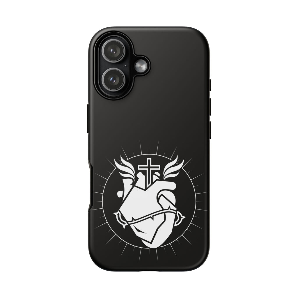 Sacred Heart Cross Phone Case — Faith-Inspired Christian Armor for iPhone