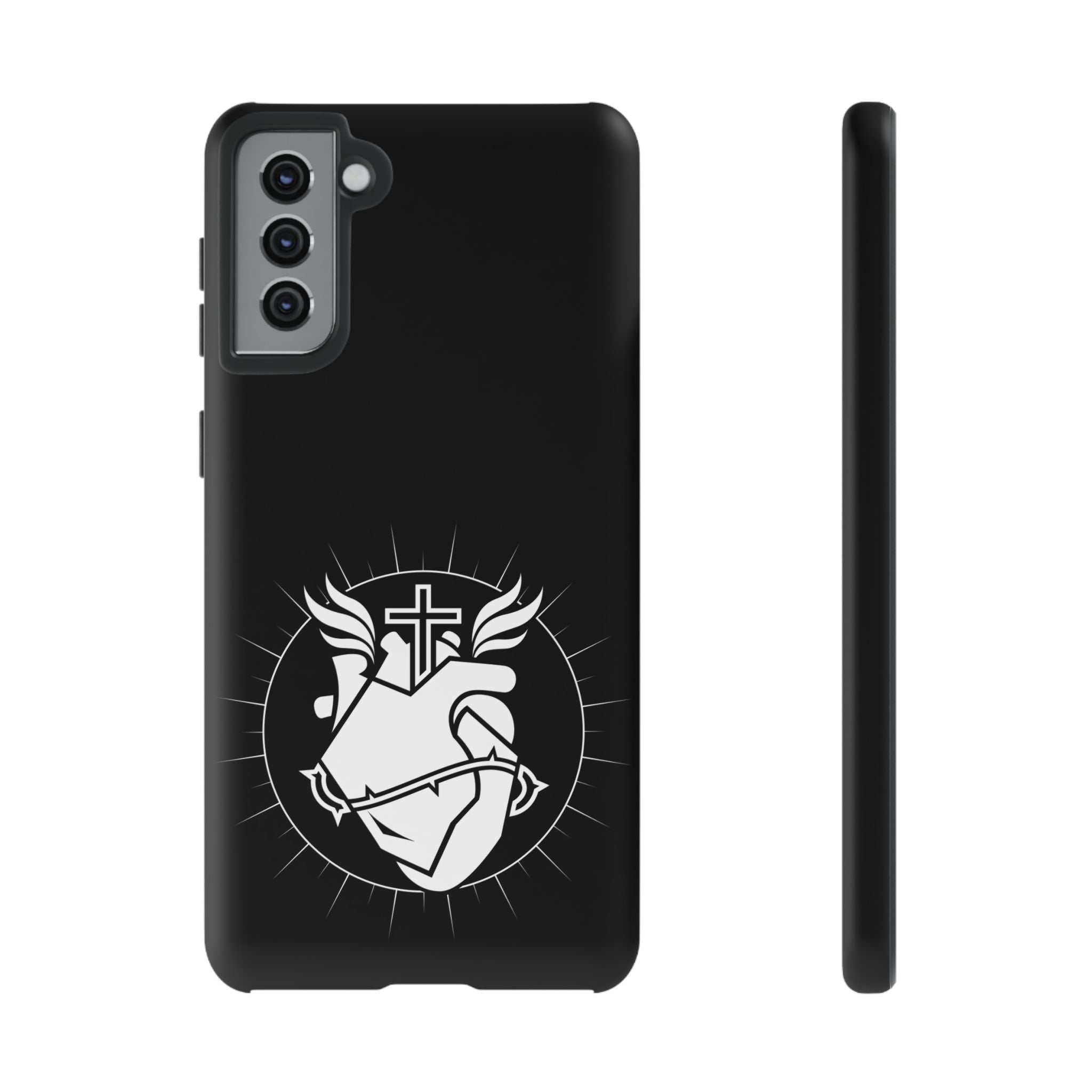 Sacred Heart Cross Phone Case — Faith-Inspired Christian Armor for iPhone