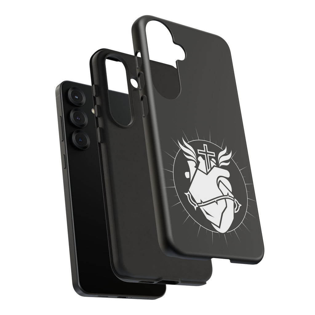 Sacred Heart Cross Phone Case — Faith-Inspired Christian Armor for iPhone