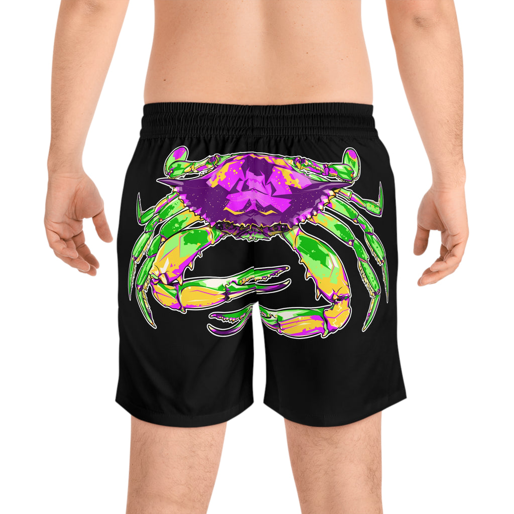 Mardi Gras Crab Graphic Swim Shorts