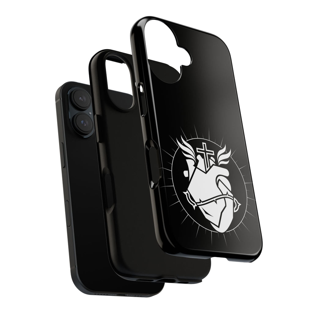 Sacred Heart Cross Phone Case — Faith-Inspired Christian Armor for iPhone