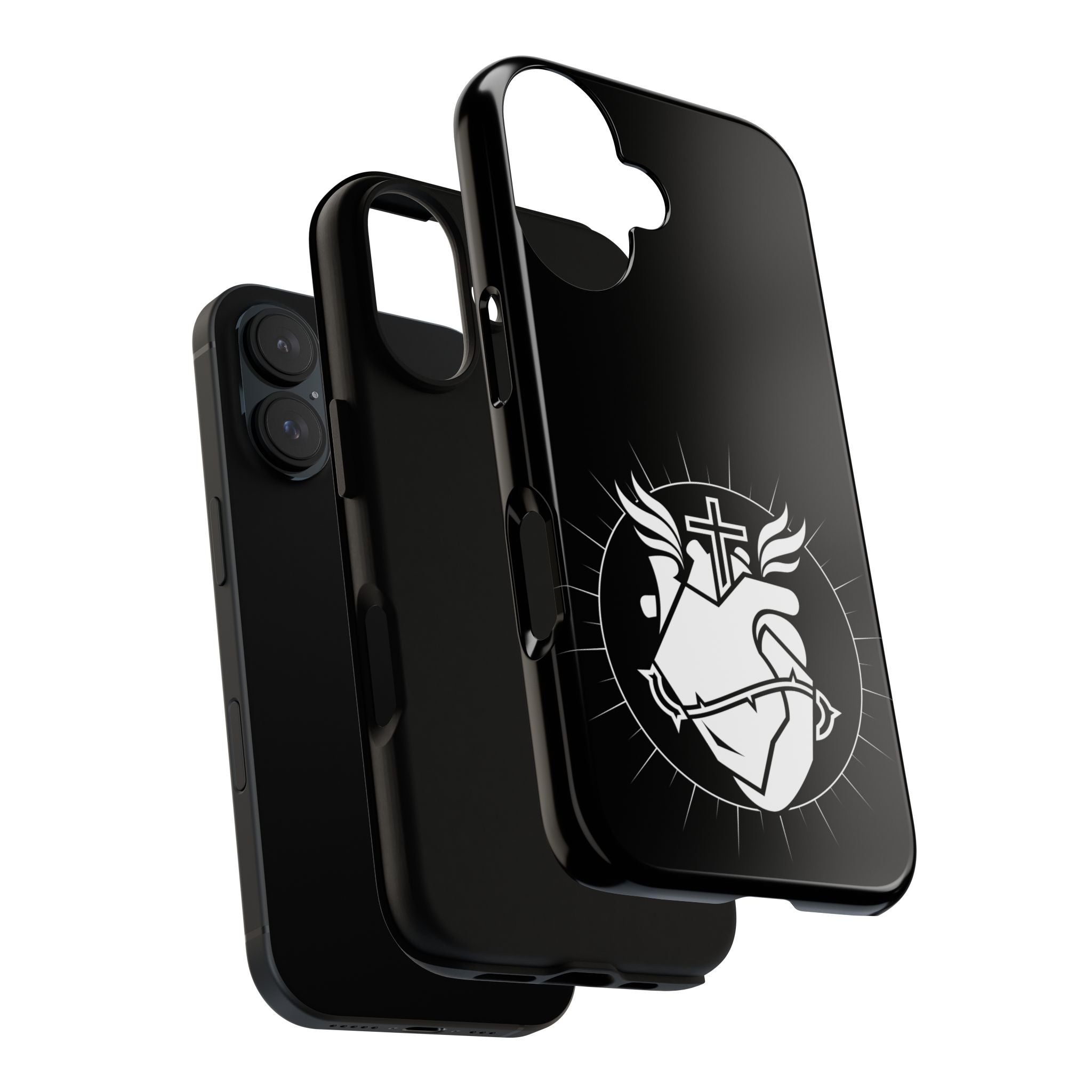 Sacred Heart Cross Phone Case — Faith-Inspired Christian Armor for iPhone
