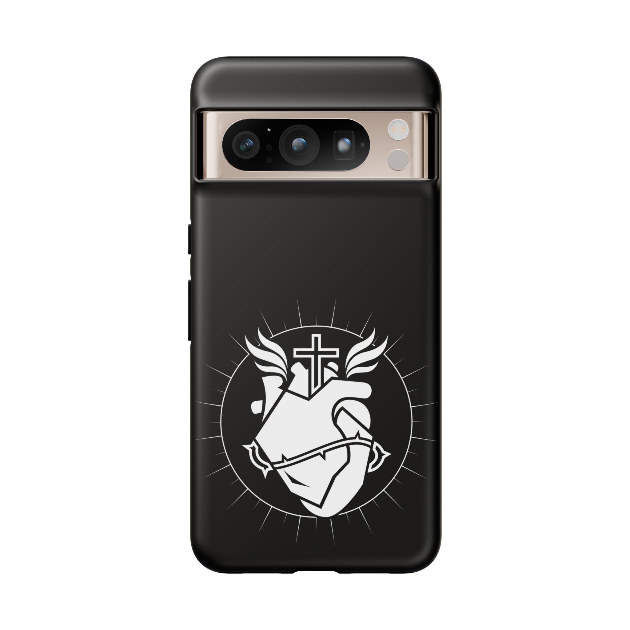 Sacred Heart Cross Phone Case — Faith-Inspired Christian Armor for iPhone