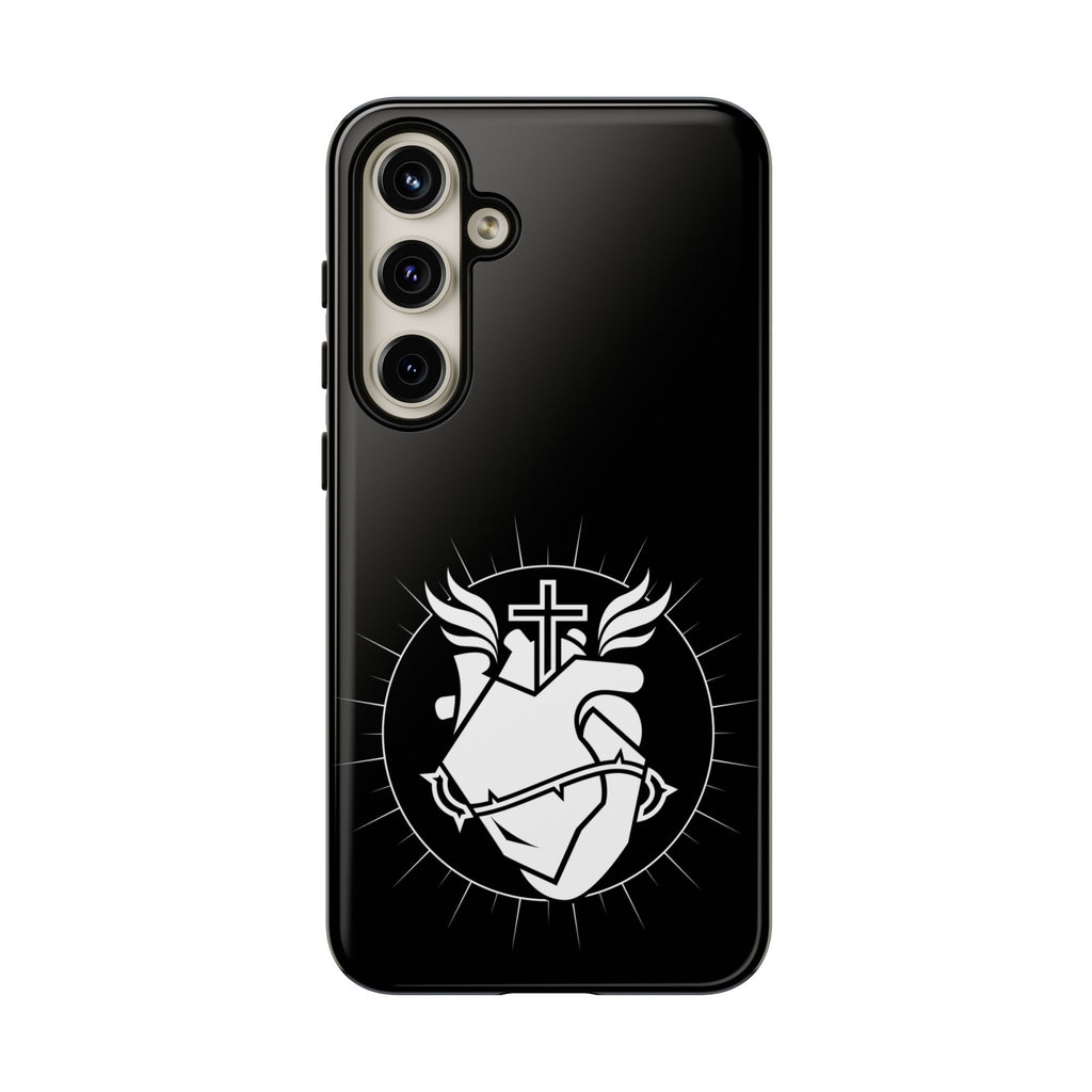 Sacred Heart Cross Phone Case — Faith-Inspired Christian Armor for iPhone