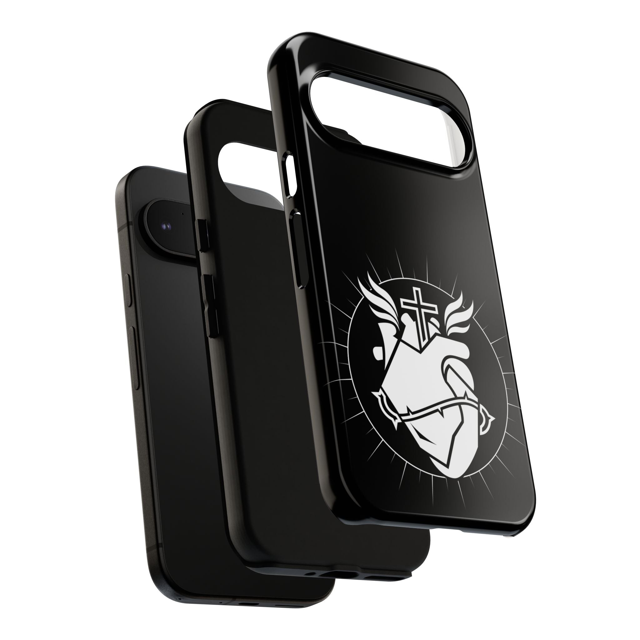 Sacred Heart Cross Phone Case — Faith-Inspired Christian Armor for iPhone